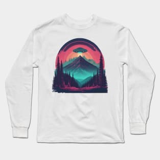 UFO Chronicles Podcast - UFO Glitch Artwork V6 Long Sleeve T-Shirt